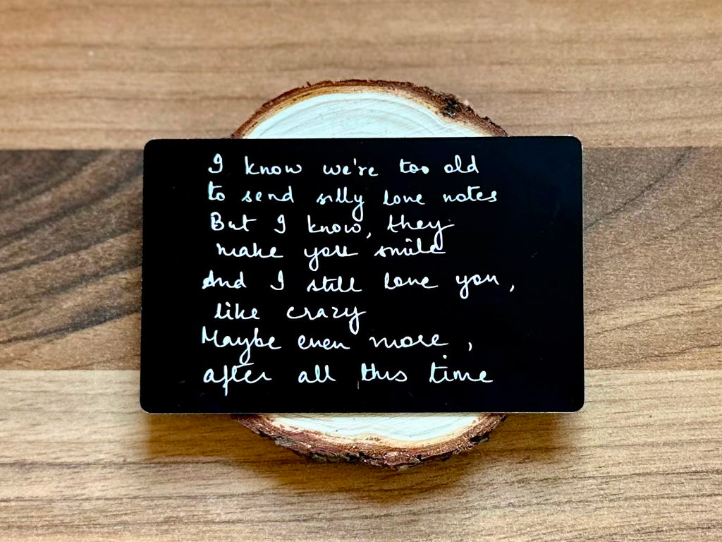 Personalised Black Stainless Steel Wallet Card