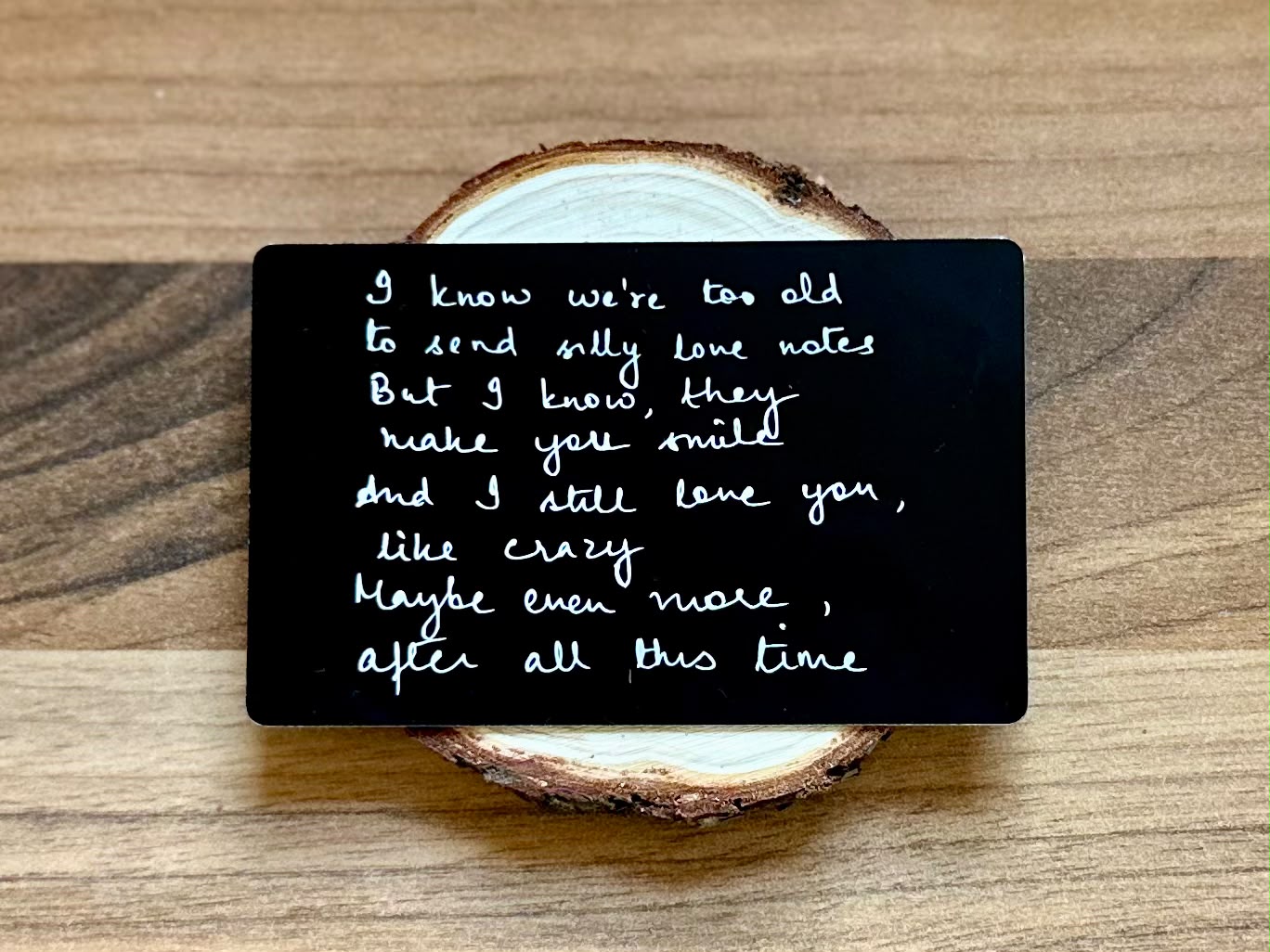 Personalised Black Stainless Steel Wallet Card