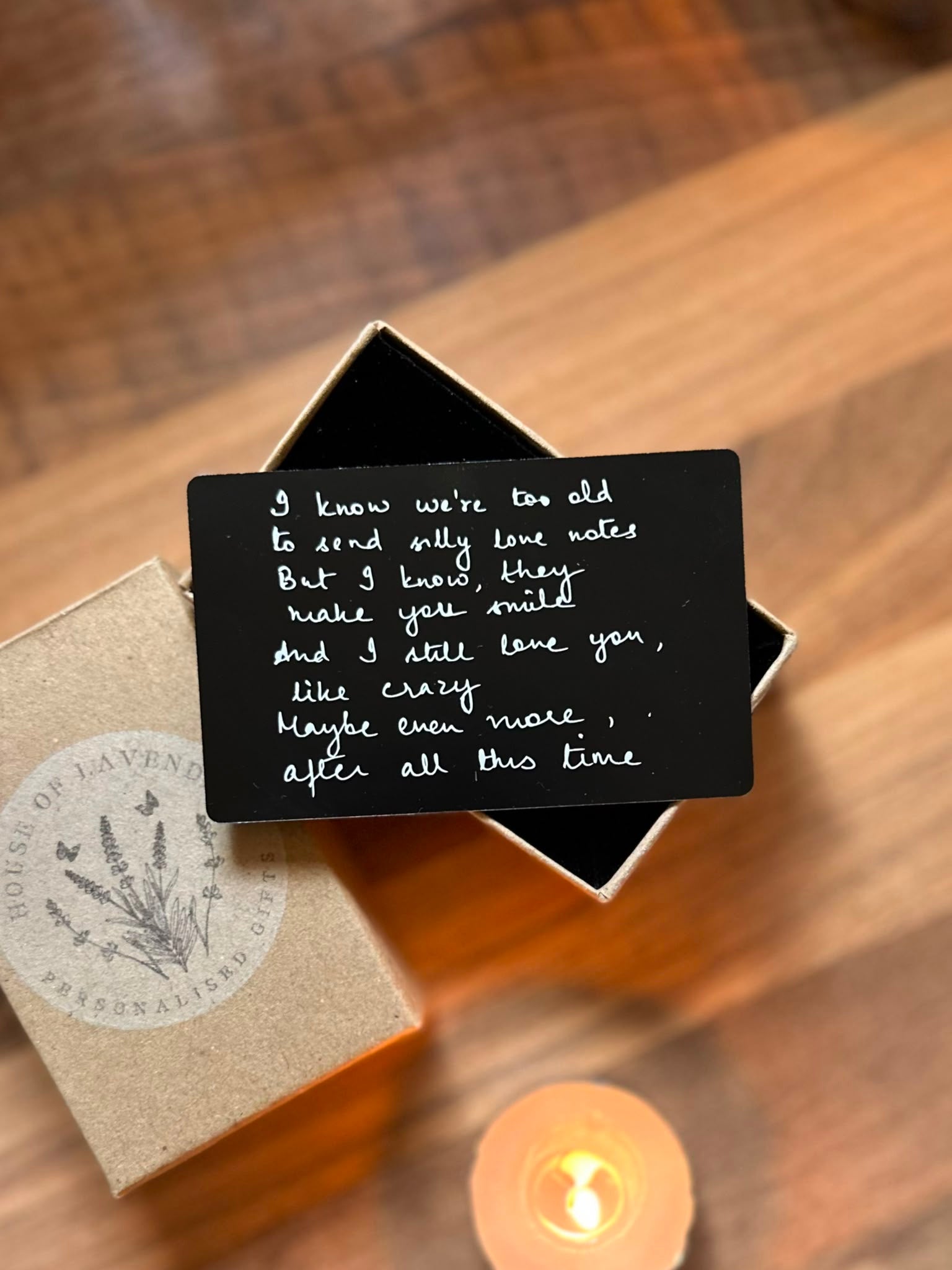 Personalised Black Stainless Steel Wallet Card